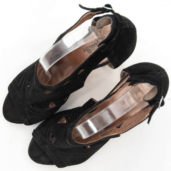 Belle Sigerson Morrison Black Suede Open Toe Suede Sandals Size 8.5 - Picture 2 of 12